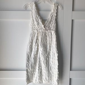 White Textured Resort Dress
